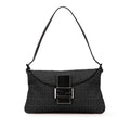 Fendi Zucchino Canvas Double Flap Shoulder Bag