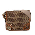 Fendi Zucchino Canvas F Charm Crossbody (SHG-7YMEk2)