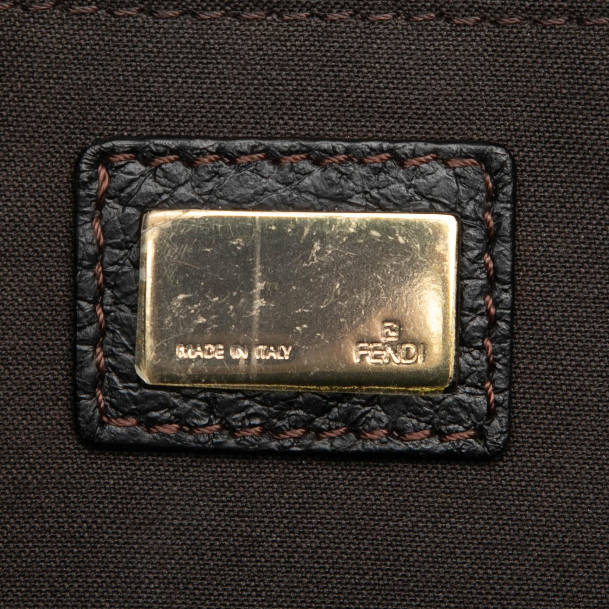 Fendi Zucchino Canvas F Charm Crossbody