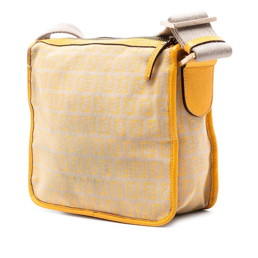 Fendi Zucchino Canvas F Charm Crossbody