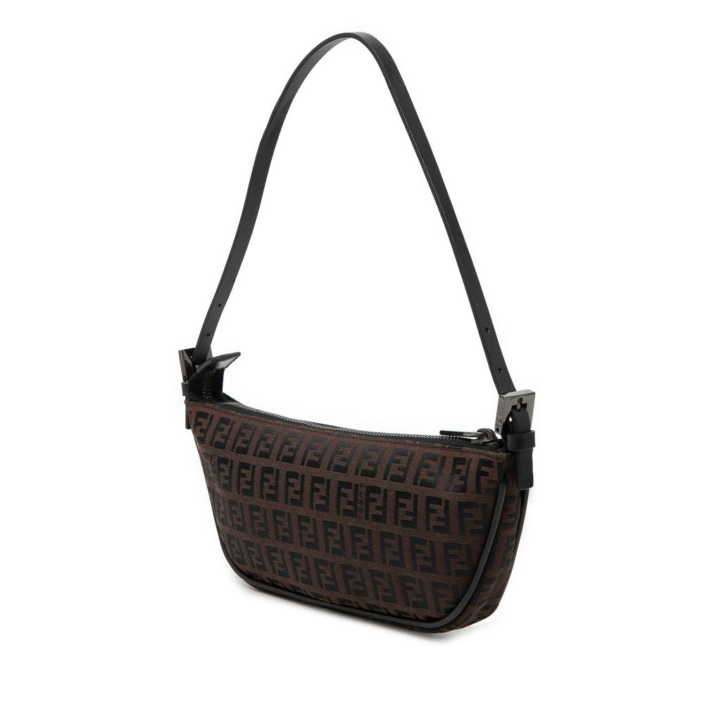 Fendi Zucchino Canvas Half Moon Pochette