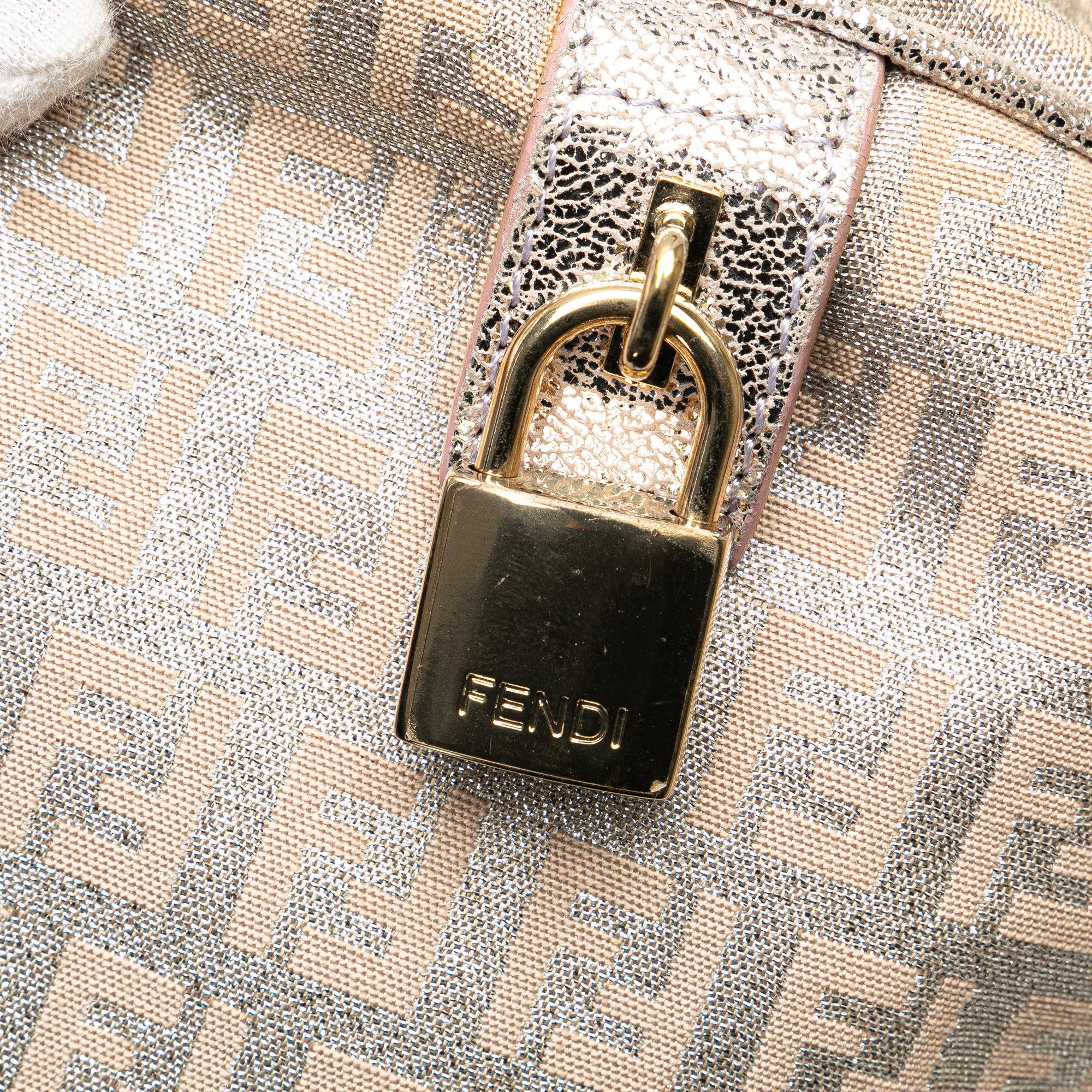 Fendi Zucchino Canvas Shine Bauletto Forever (SHG-bMkXTK)