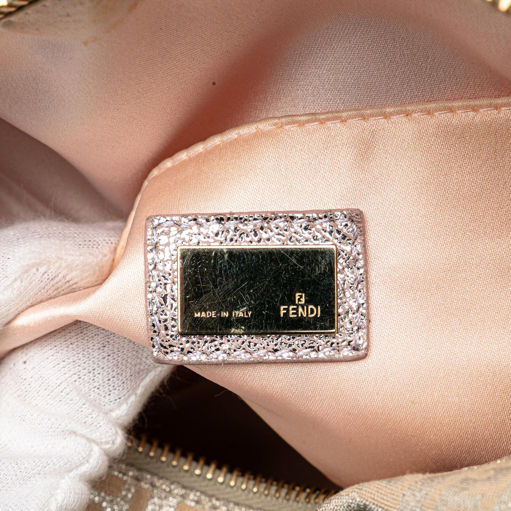Fendi Zucchino Canvas Shine Bauletto Forever (SHG-bMkXTK)