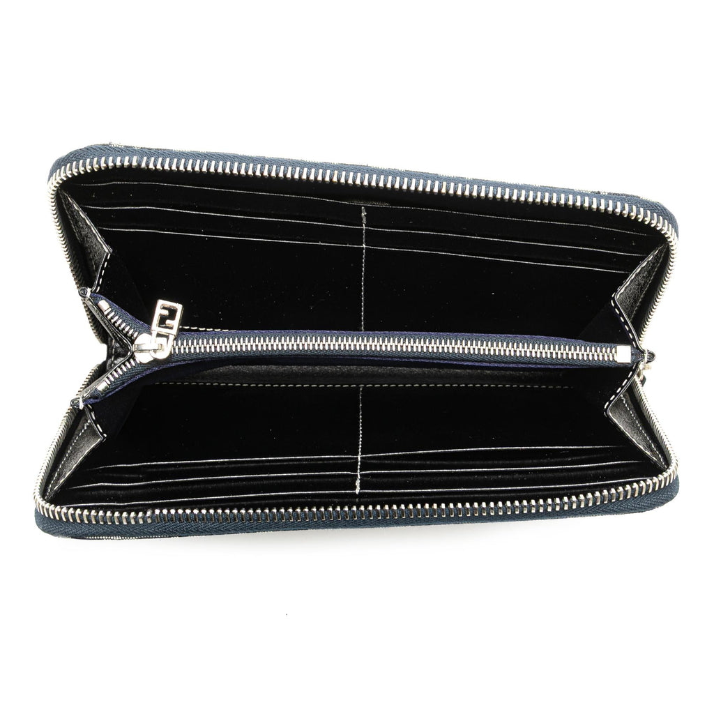 Fendi Zucchino Canvas Zip Around Long Wallet