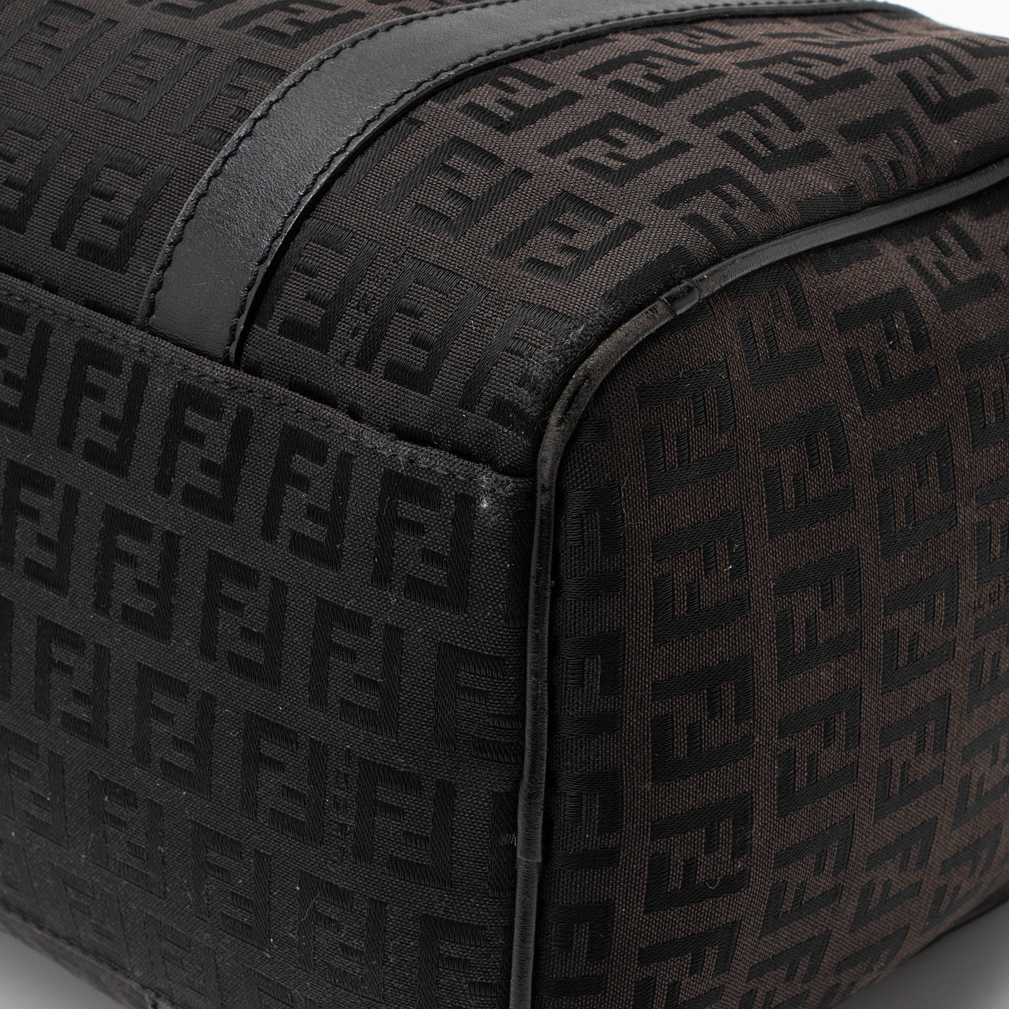 Fendi Zucchino Canvas Forever Small Boston Bag