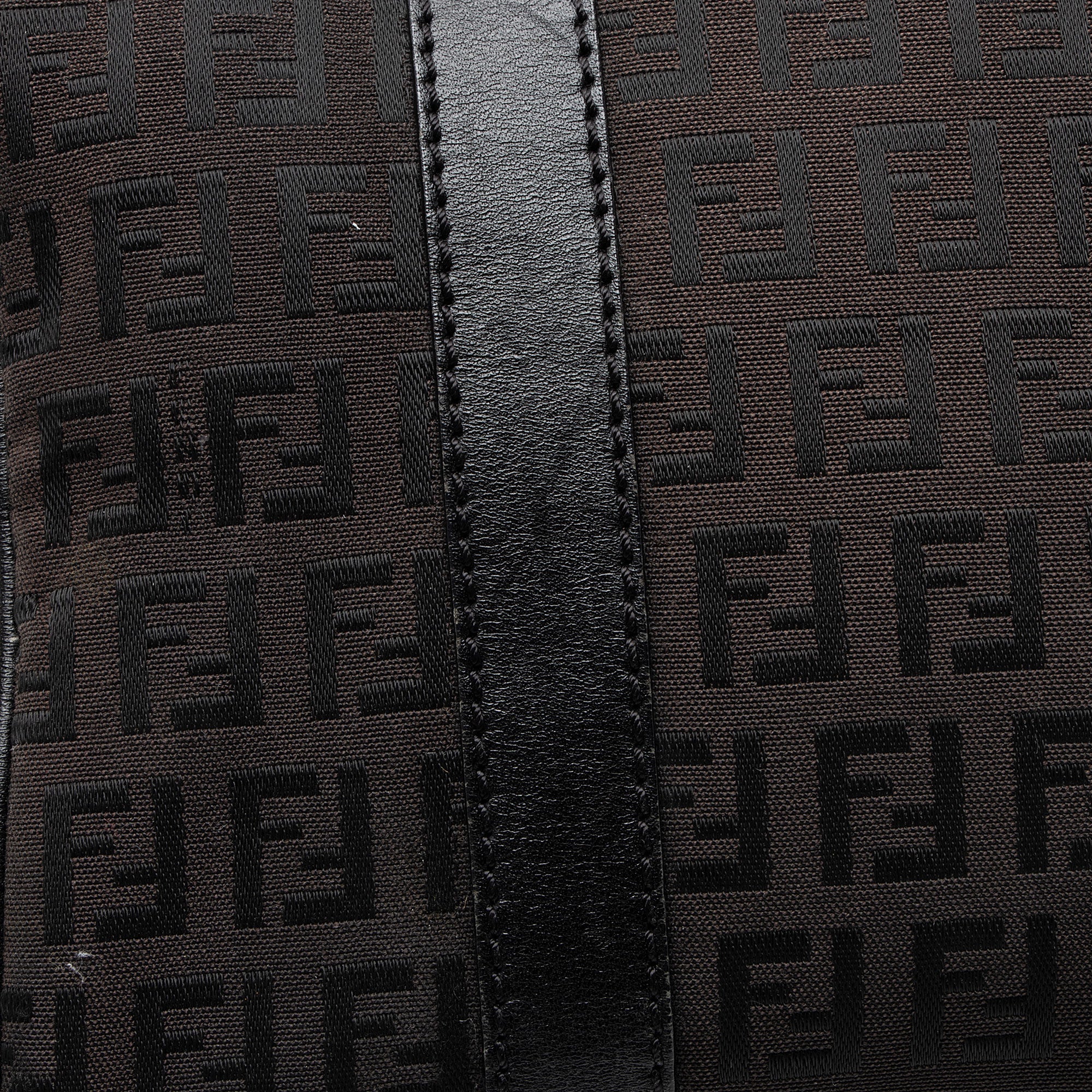 Fendi Zucchino Canvas Forever Small Boston Bag