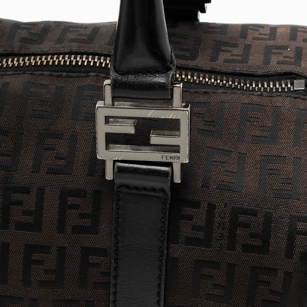 Fendi Zucchino Canvas Forever Small Boston Bag