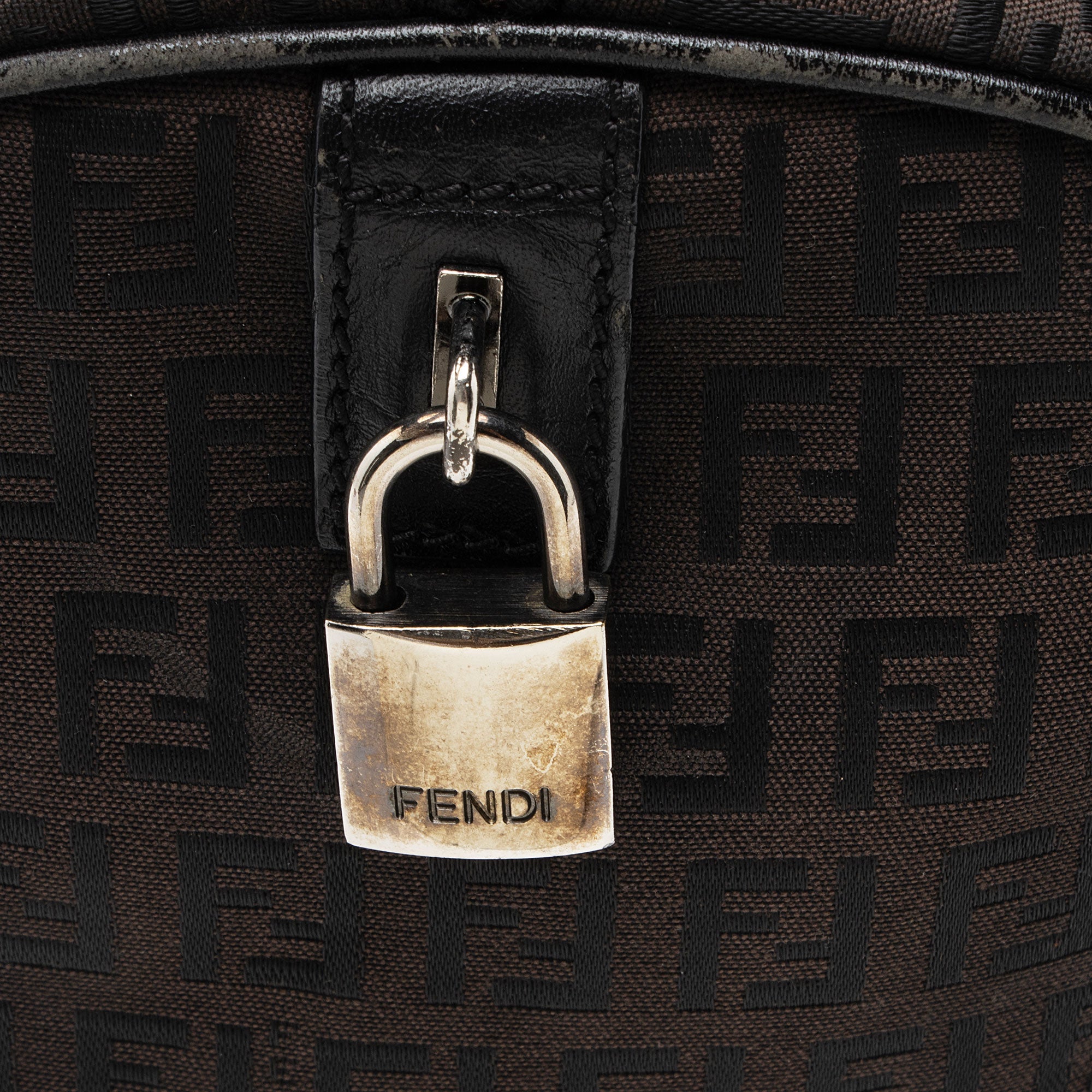 Fendi Zucchino Canvas Forever Small Boston Bag