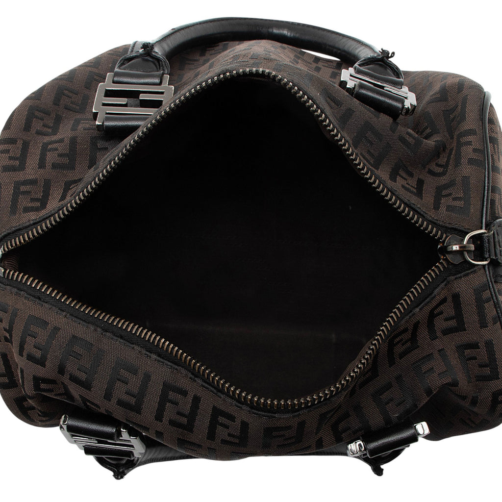 Fendi Zucchino Canvas Forever Small Boston Bag