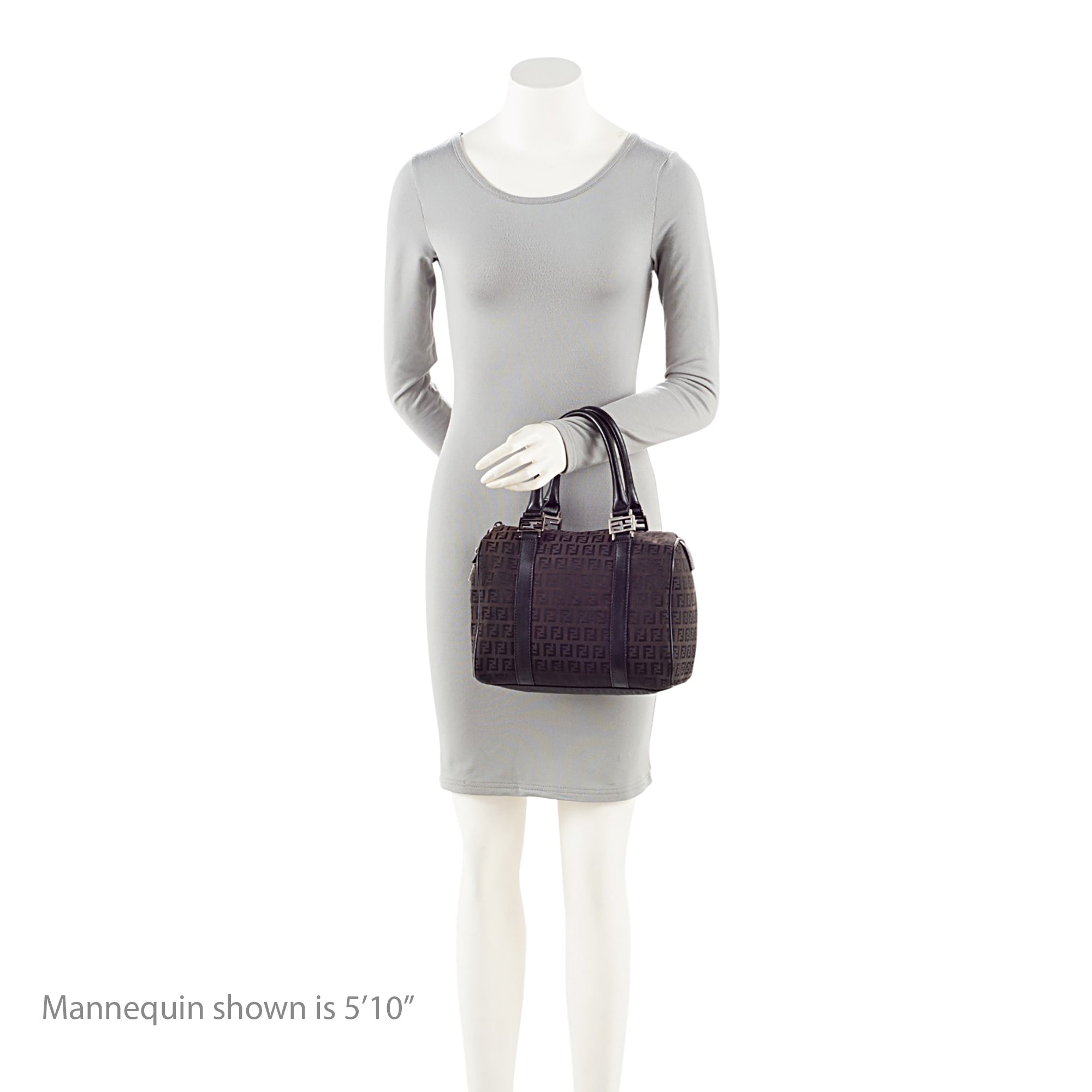 Fendi Zucchino Canvas Forever Small Boston Bag