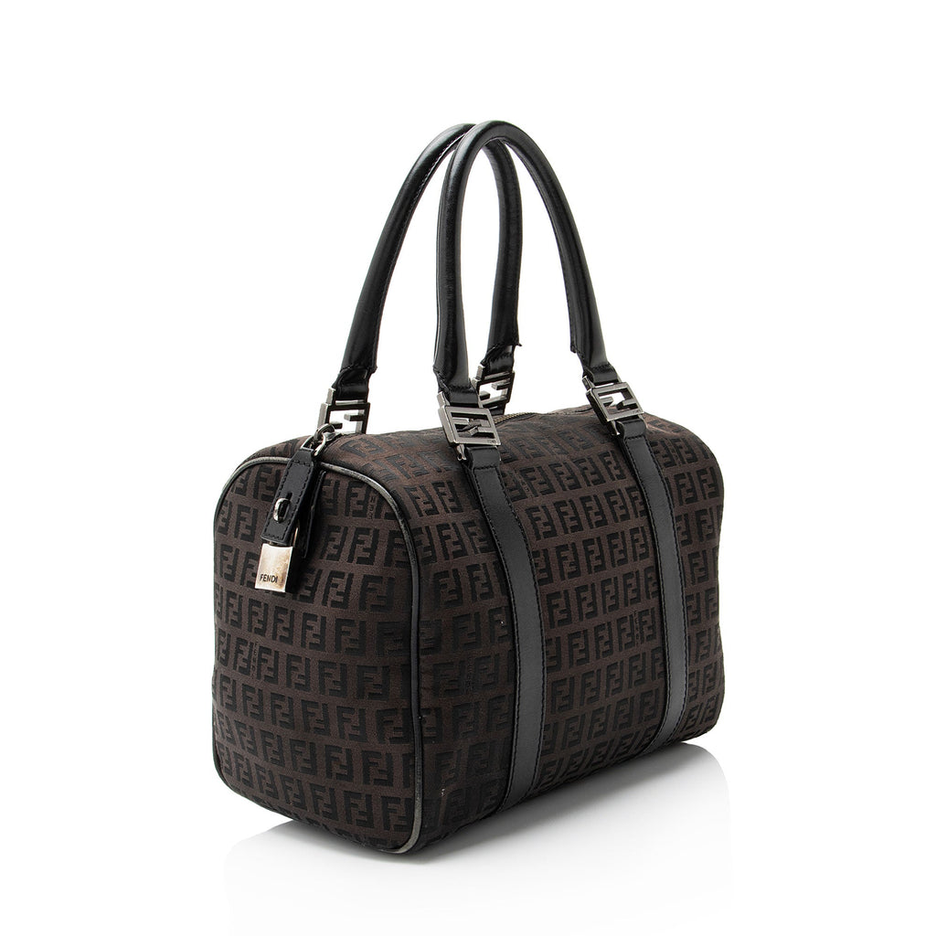 Fendi Zucchino Canvas Forever Small Boston Bag