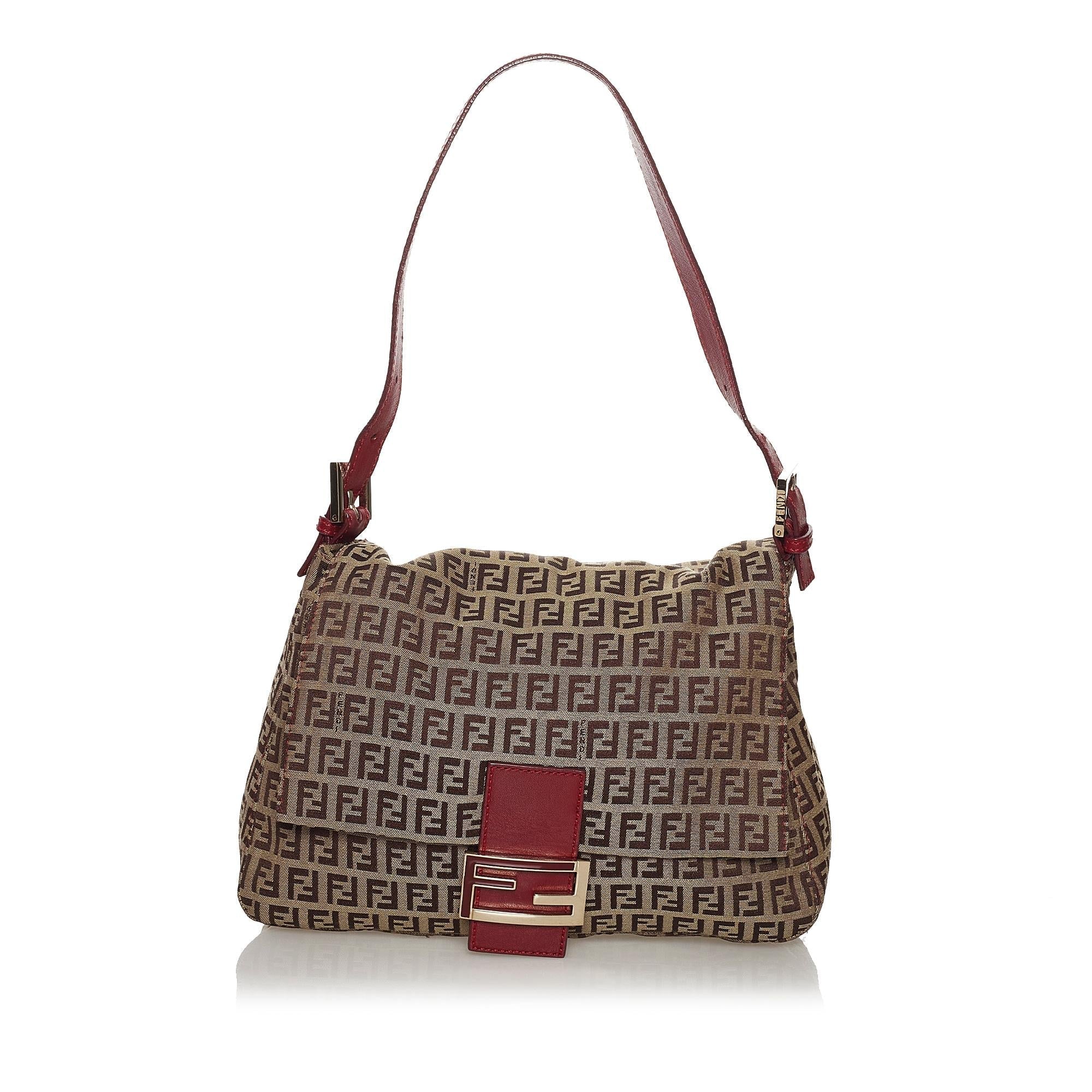 Fendi Zucchino Mamma Forever Canvas Shoulder Bag (SHG-33285)