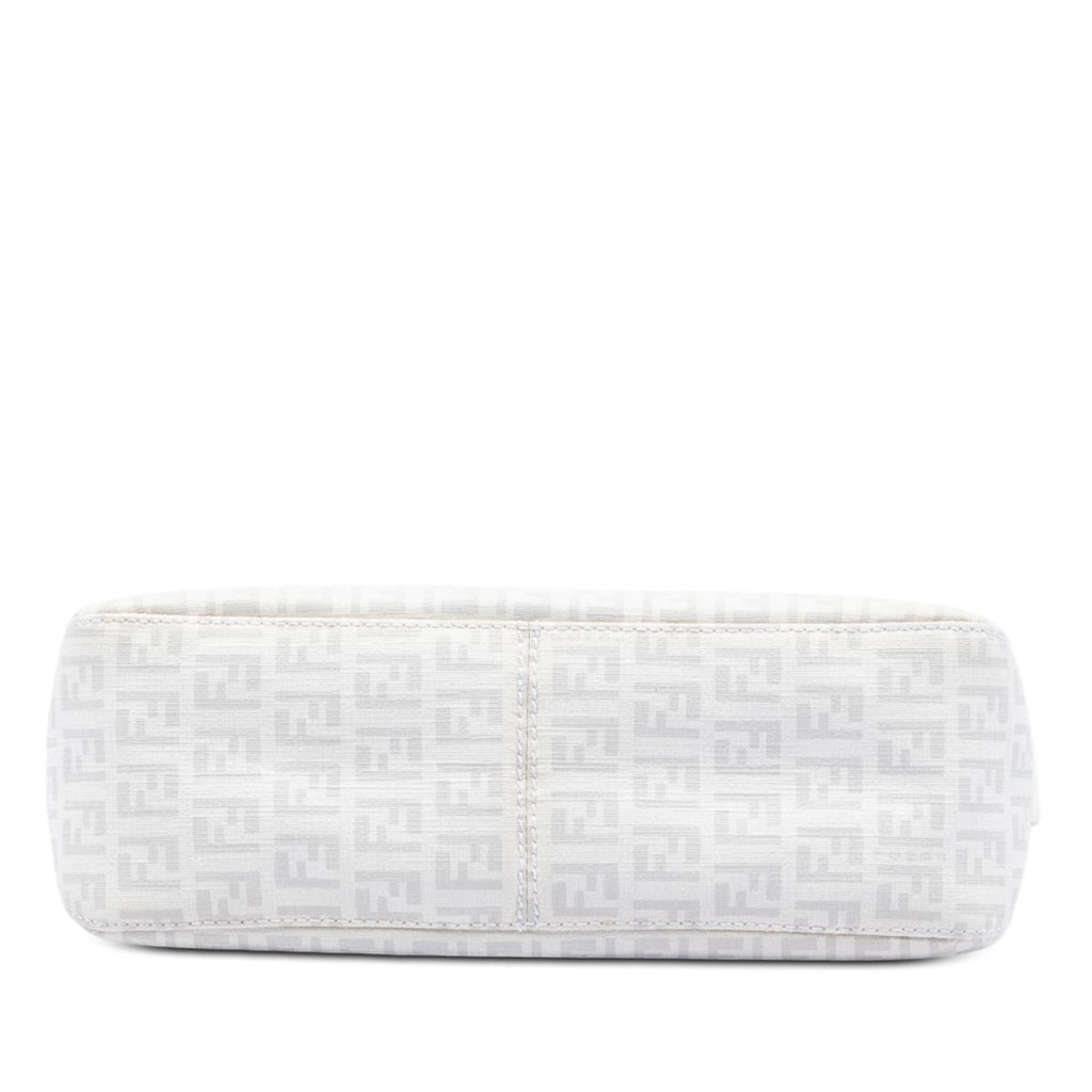 Fendi Zucchino Spalmati Double Flap Chain Shoulder Bag