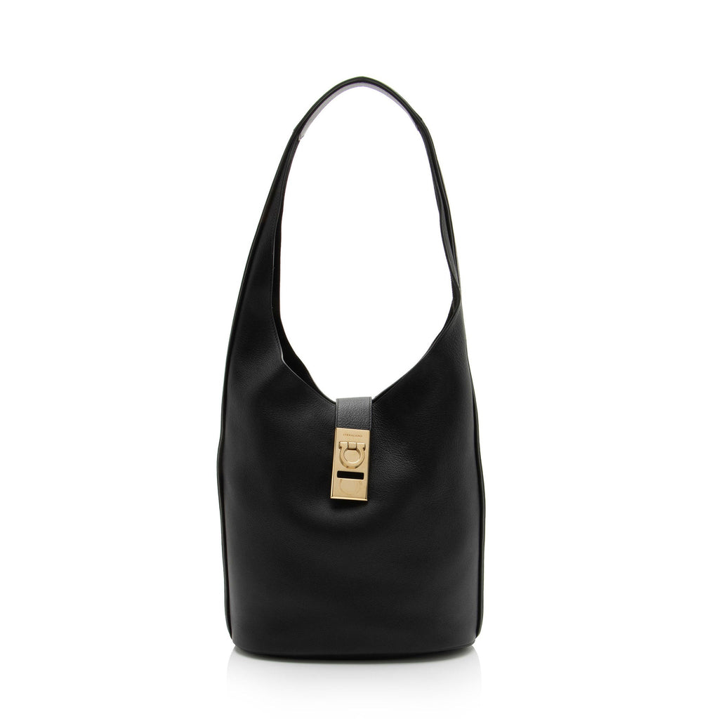 Ferragamo Calfskin Archivo Gancio Large Hobo