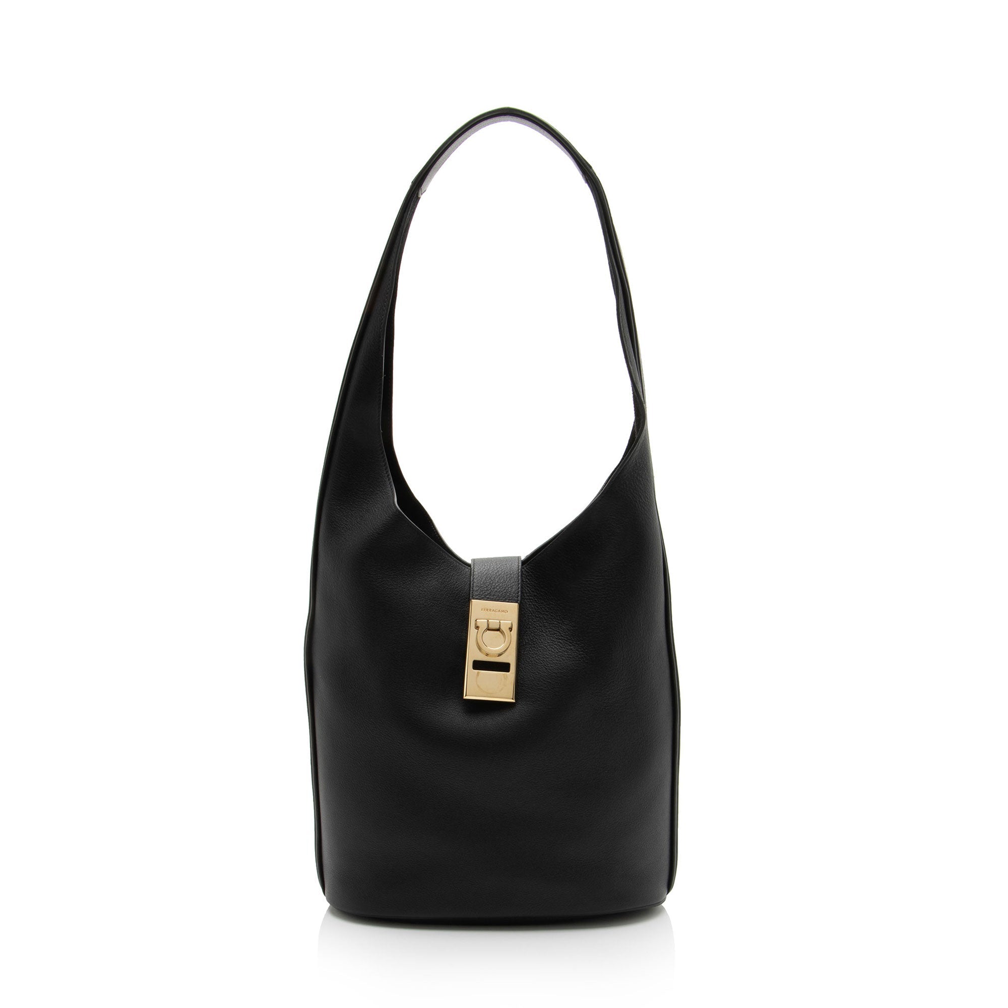 Ferragamo Calfskin Archivo Gancio Large Hobo