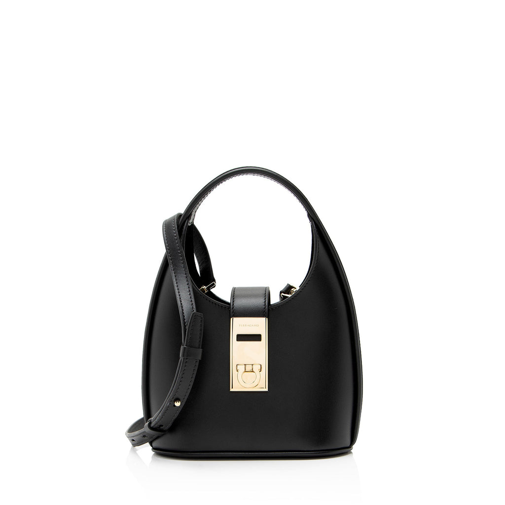 Ferragamo Calfskin Gancini Mini Hobo