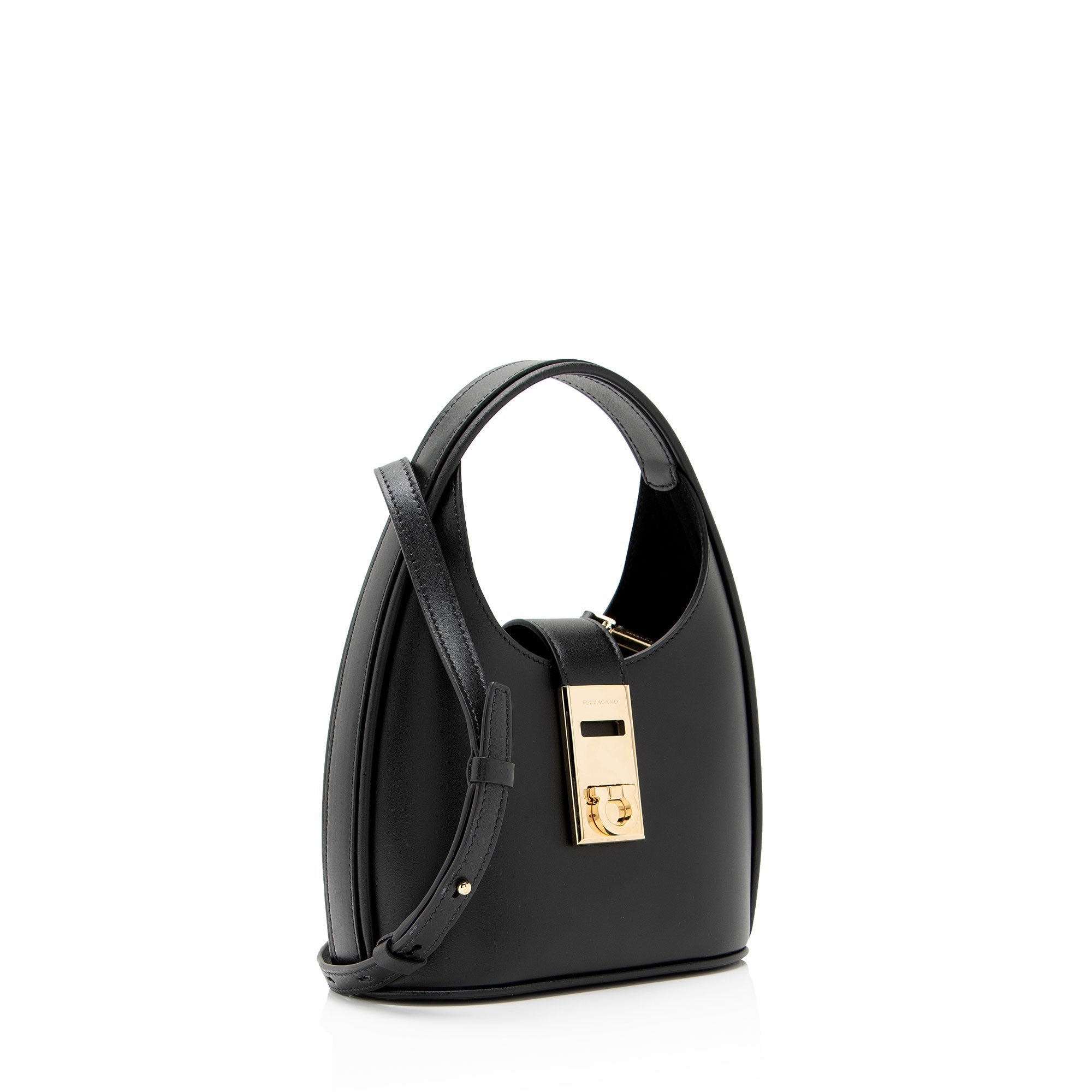 Ferragamo Calfskin Gancini Mini Hobo