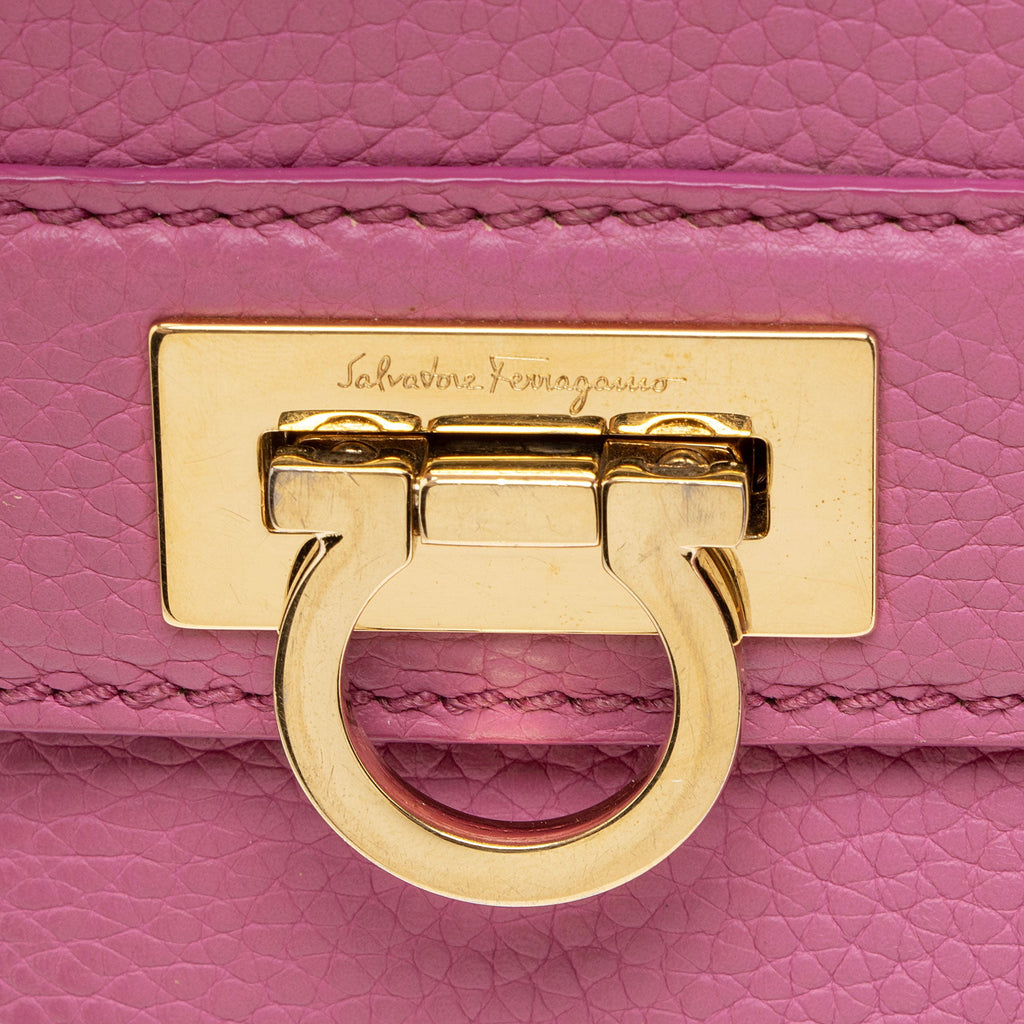 Ferragamo Calfskin Mya Double Lock Crossbody