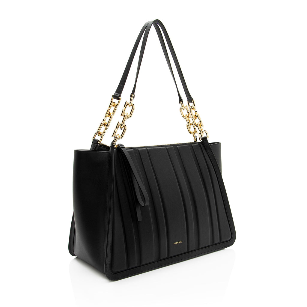 Ferragamo Calfskin Panelled Design Tote