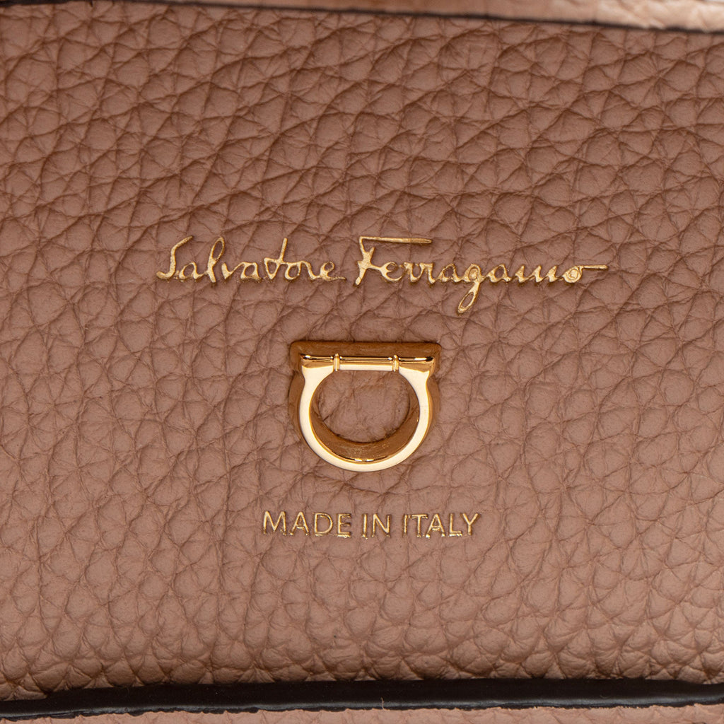 Ferragamo Calfskin Gancini Studio Bucket Bag