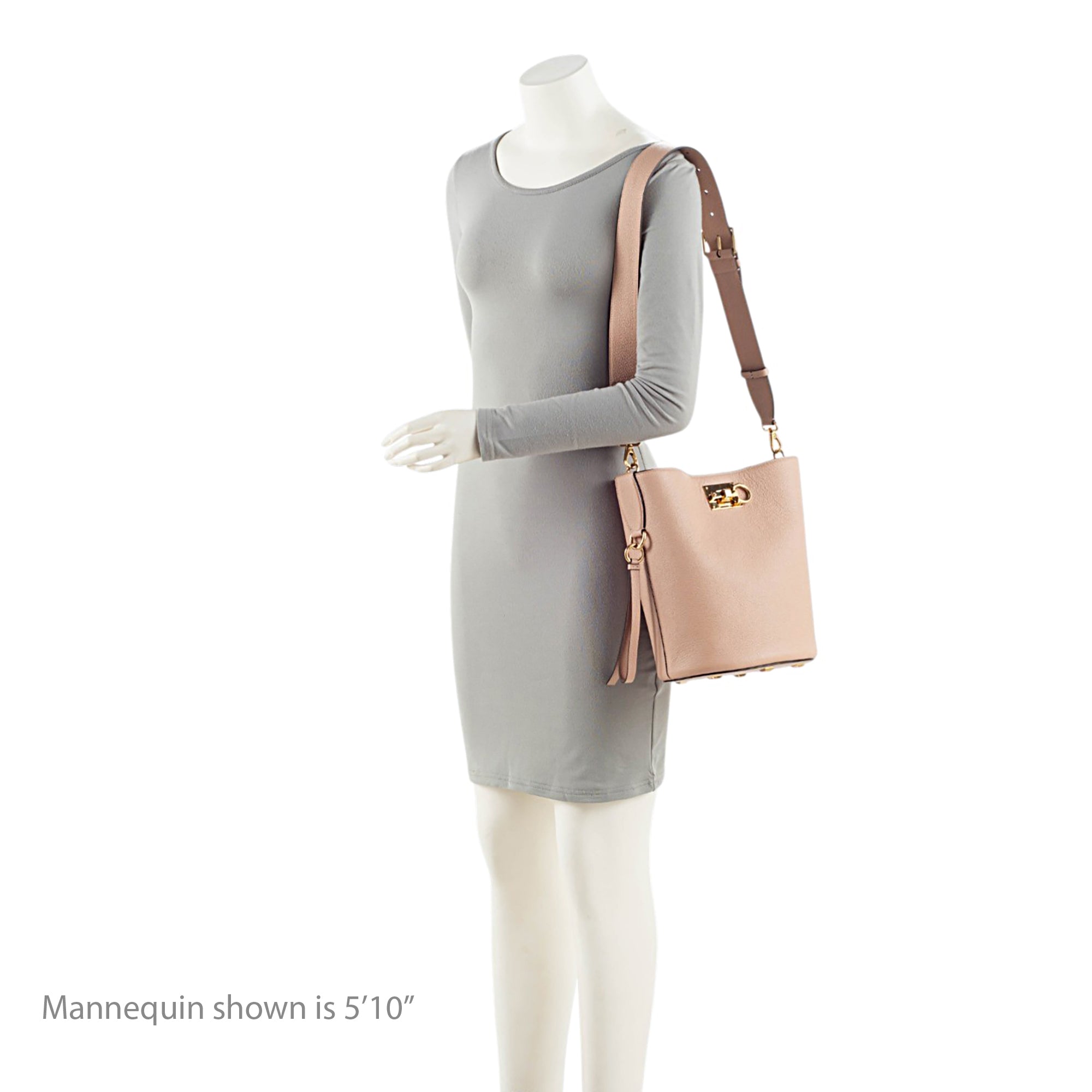 Ferragamo Calfskin Gancini Studio Bucket Bag