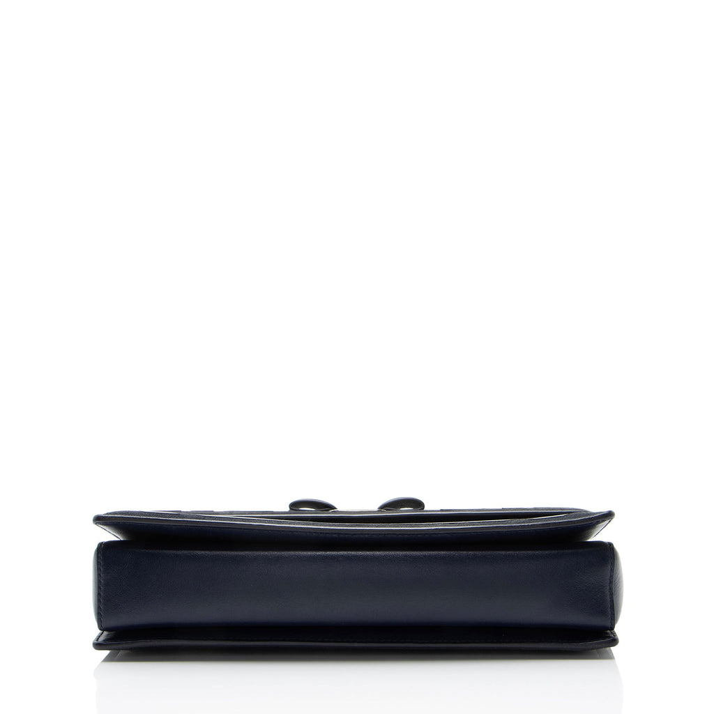 Ferragamo Calfskin Suede Vara Bow Chain Flap Bag