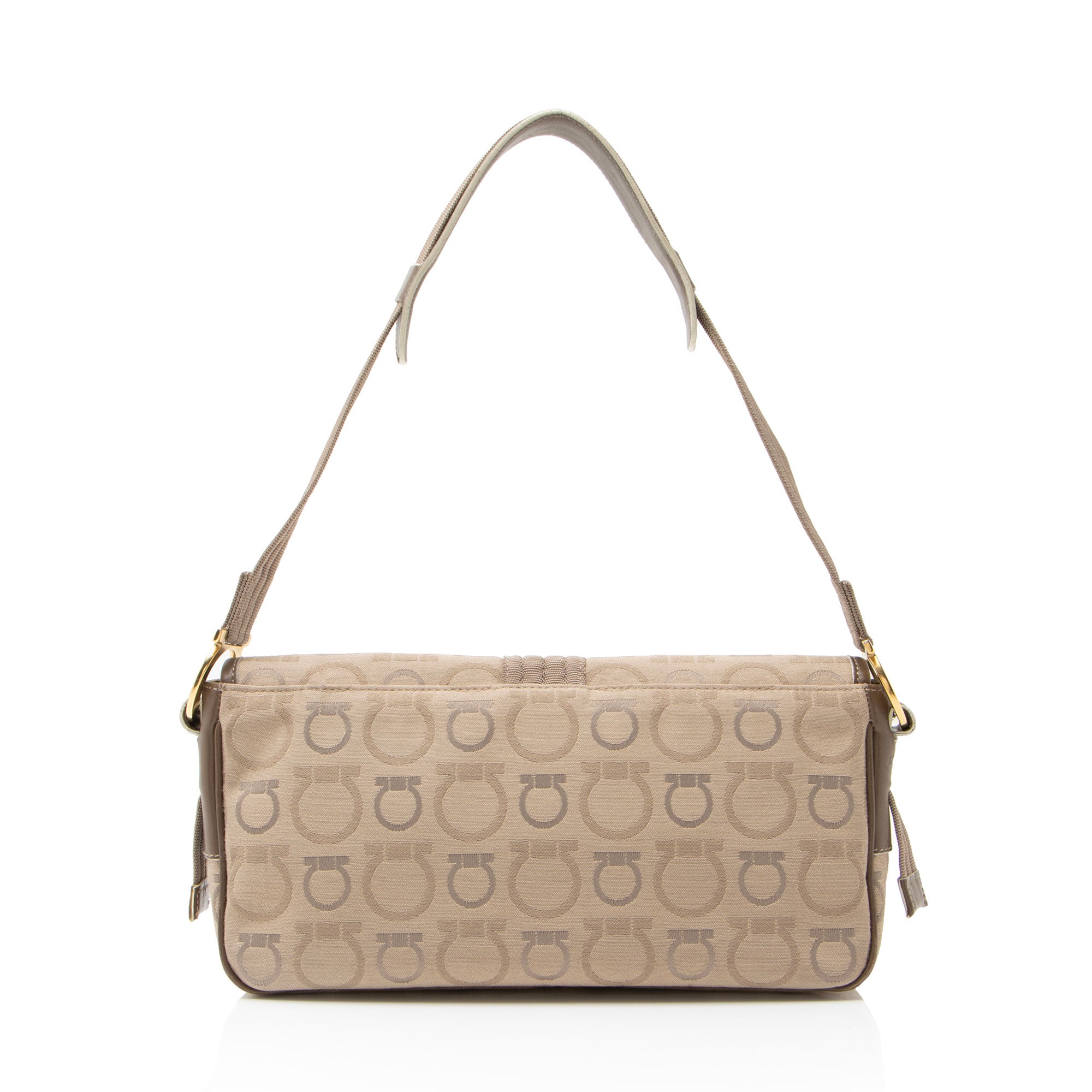 Ferragamo Canvas Gancini Flap Shoulder Bag