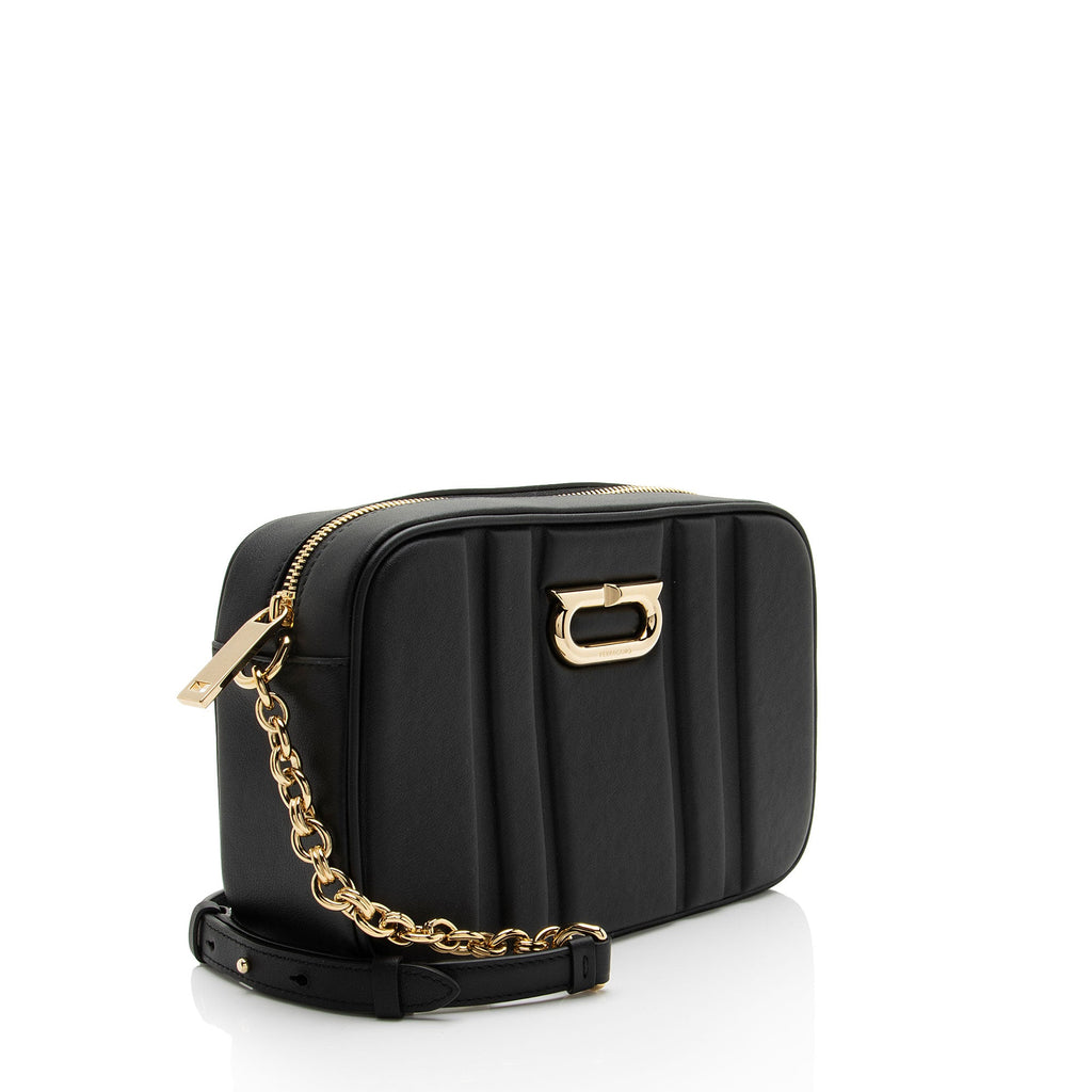 Ferragamo Embossed Leather Gancini Chain Camera Bag
