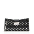 Ferragamo Leather Crystal Trifolio Chain Shoulder Bag