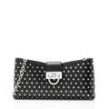 Ferragamo Leather Crystal Trifolio Chain Shoulder Bag