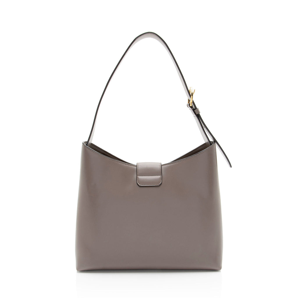 Ferragamo Leather Gancio Trifolio Large Shoulder Bag