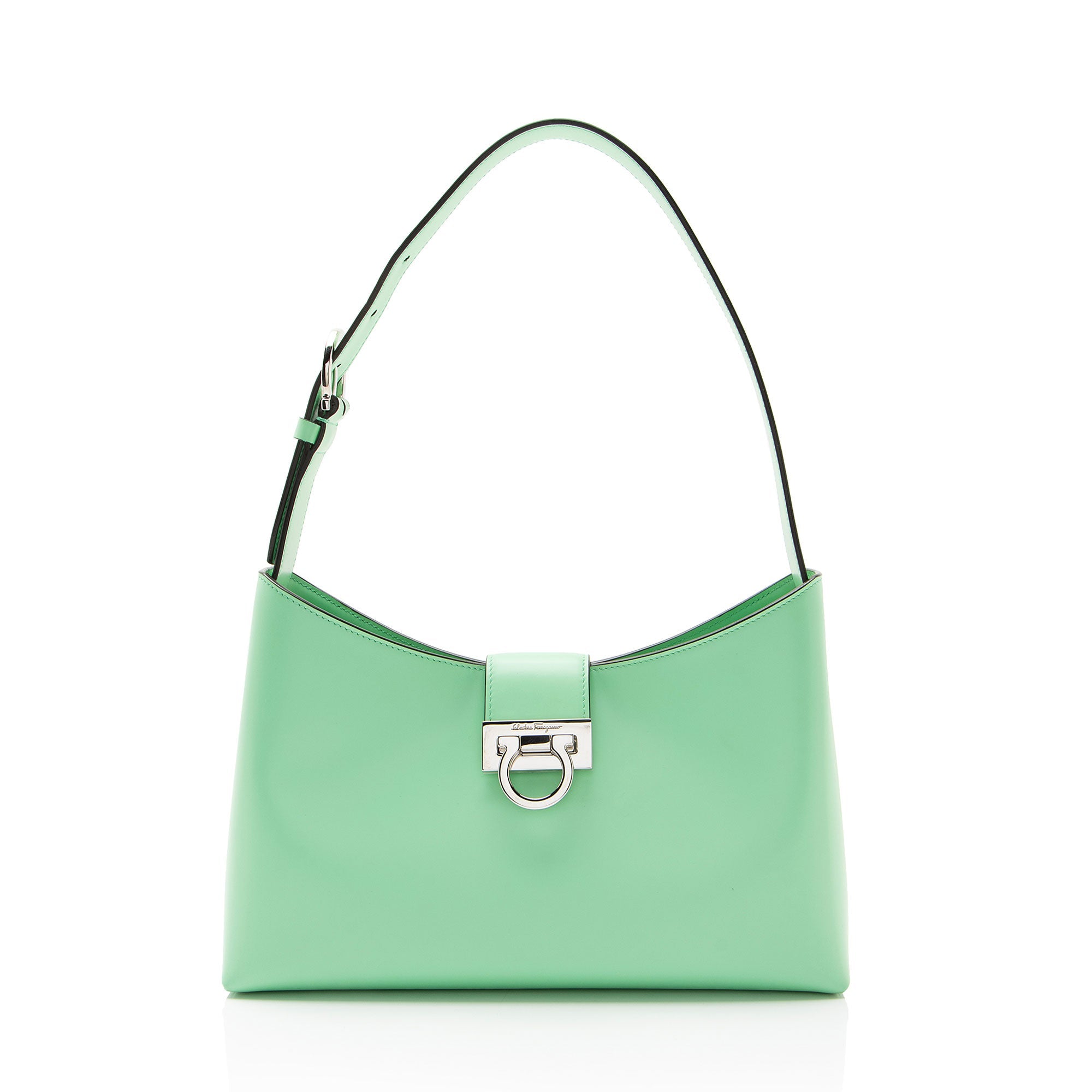 Ferragamo Leather Gancio Trifolio Small Shoulder Bag