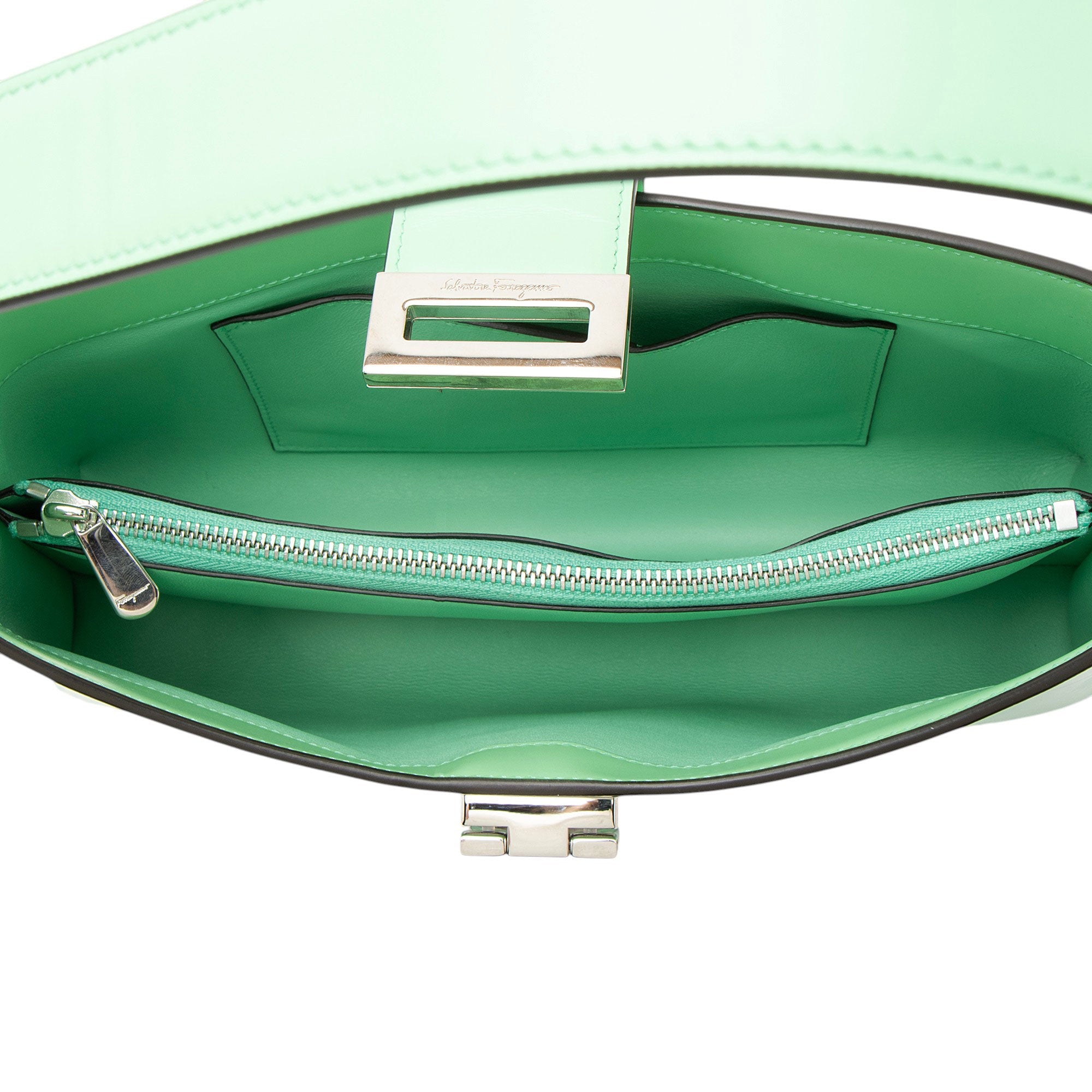 Ferragamo Leather Gancio Trifolio Small Shoulder Bag