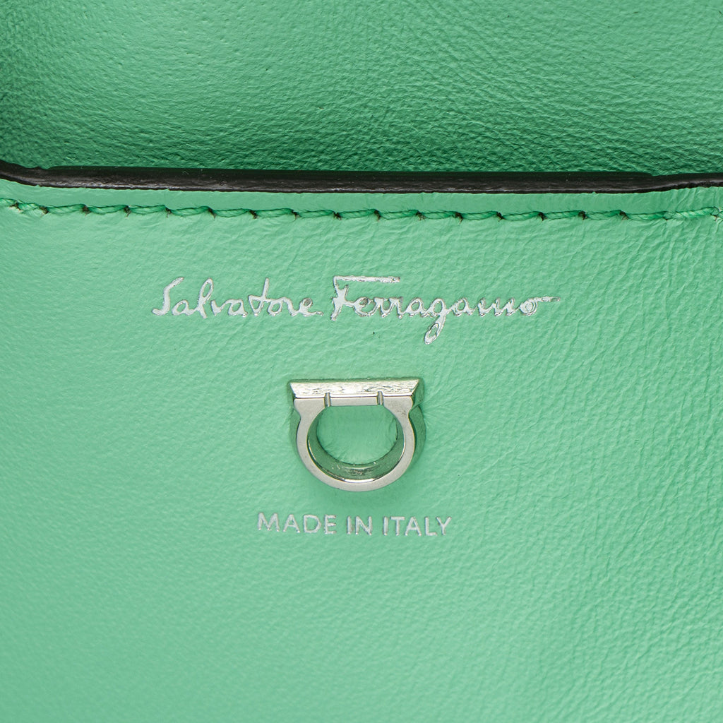Ferragamo Leather Gancio Trifolio Small Shoulder Bag