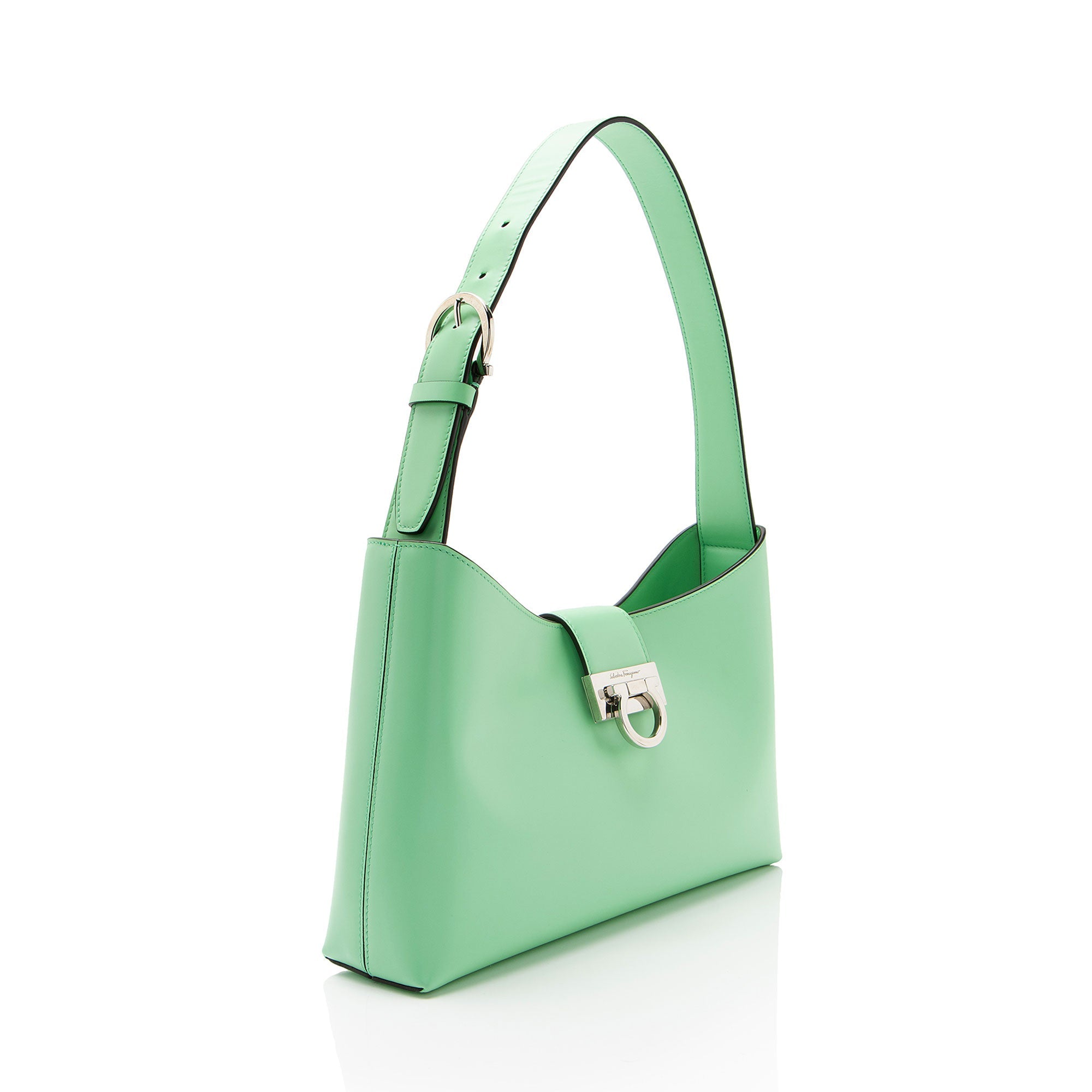 Ferragamo Leather Gancio Trifolio Small Shoulder Bag