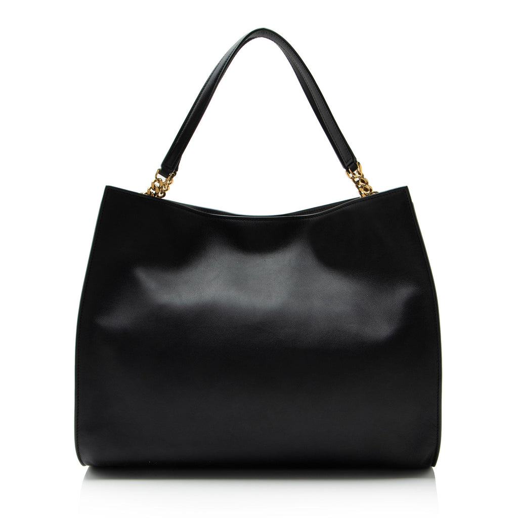Ferragamo Leather Trifolio Gancio Square Tote