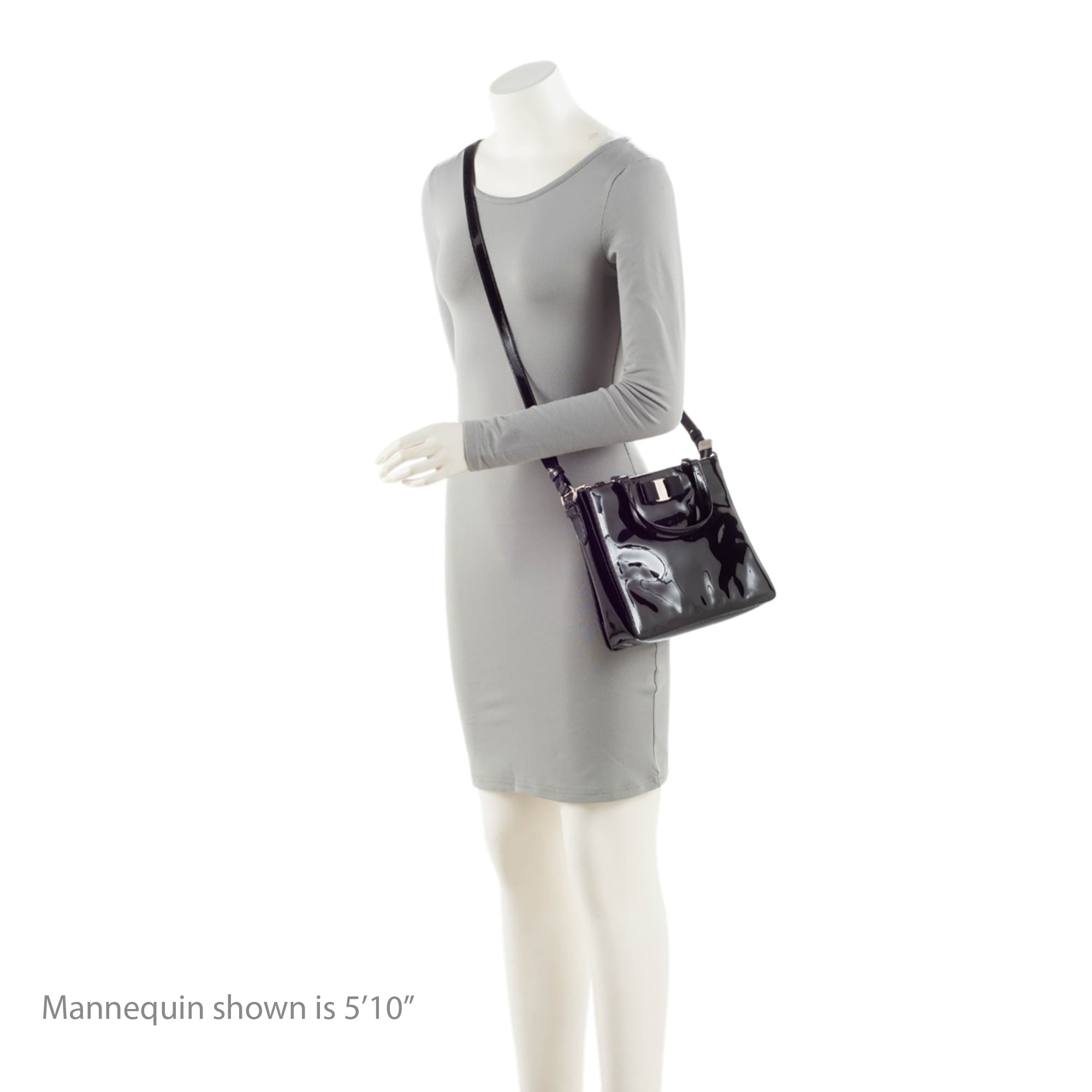Ferragamo Patent Leather Vara Tracy Tote