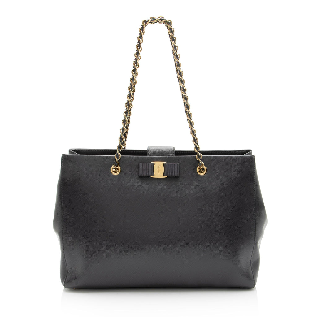 Ferragamo Saffiano Leather Vara Melike Tote