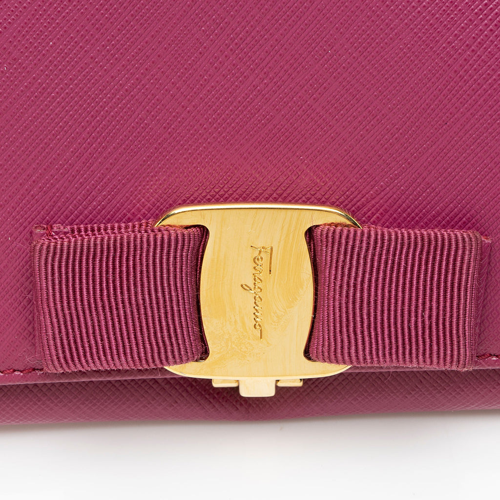 Ferragamo Saffiano Miss Vara Bow Continental Wallet