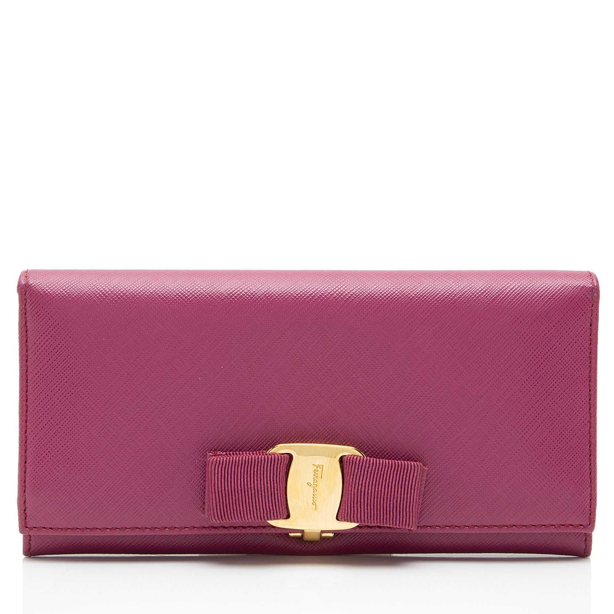 Ferragamo Saffiano Miss Vara Bow Continental Wallet