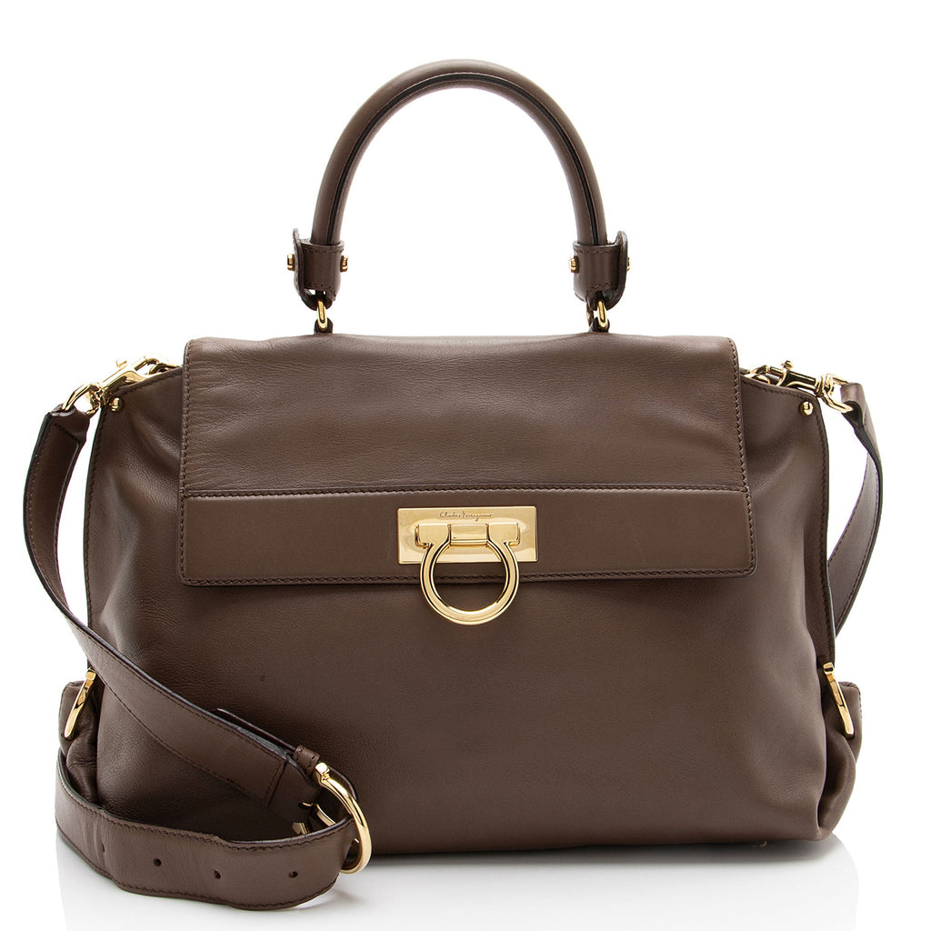 Ferragamo Smooth Calfskin Sofia Medium Top Handle