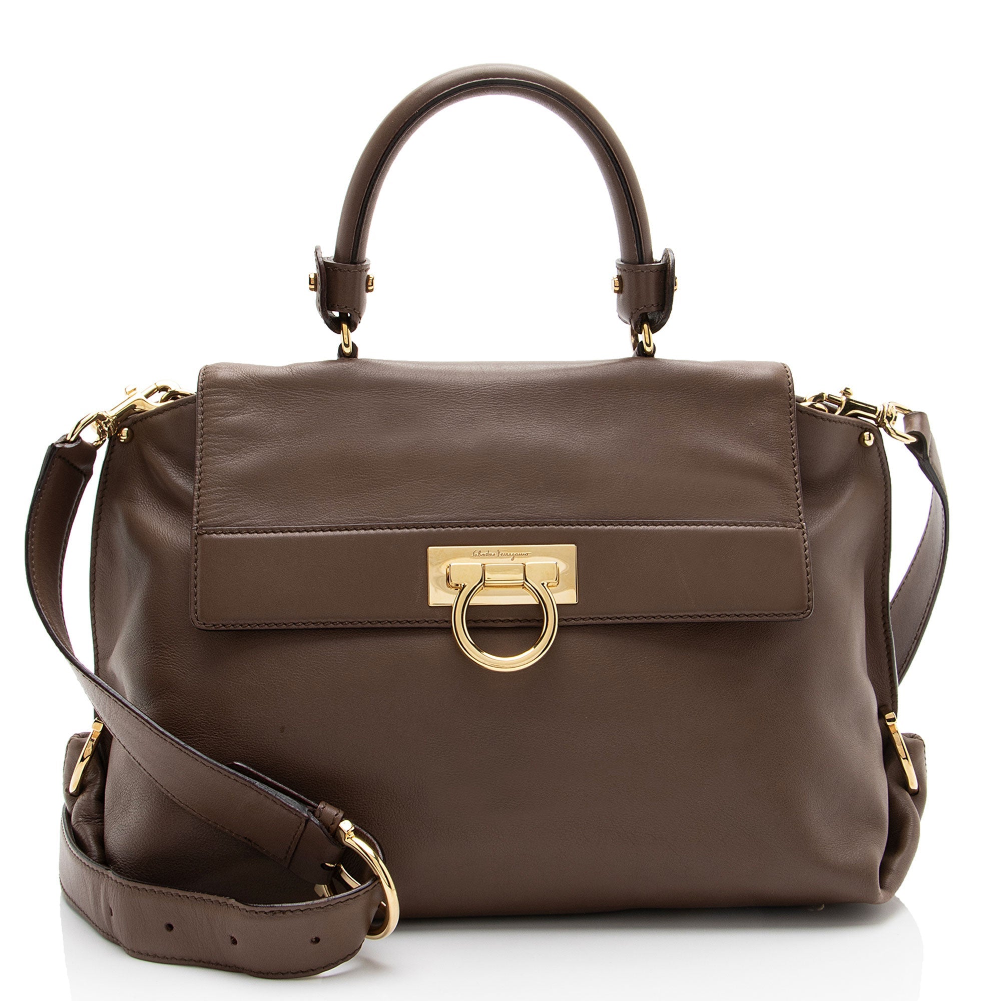 Ferragamo Smooth Calfskin Sofia Medium Top Handle
