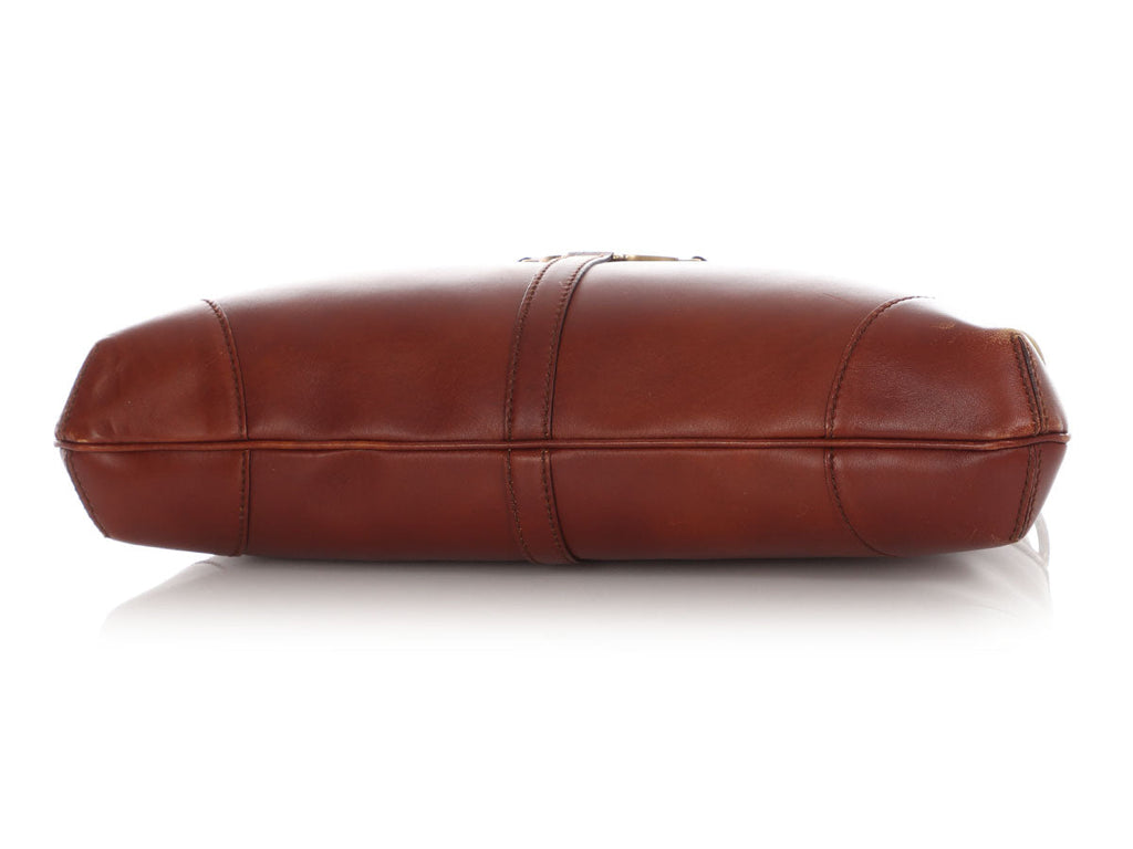 Gucci Chestnut Interlocking G Logo Reins Shoulder Bag