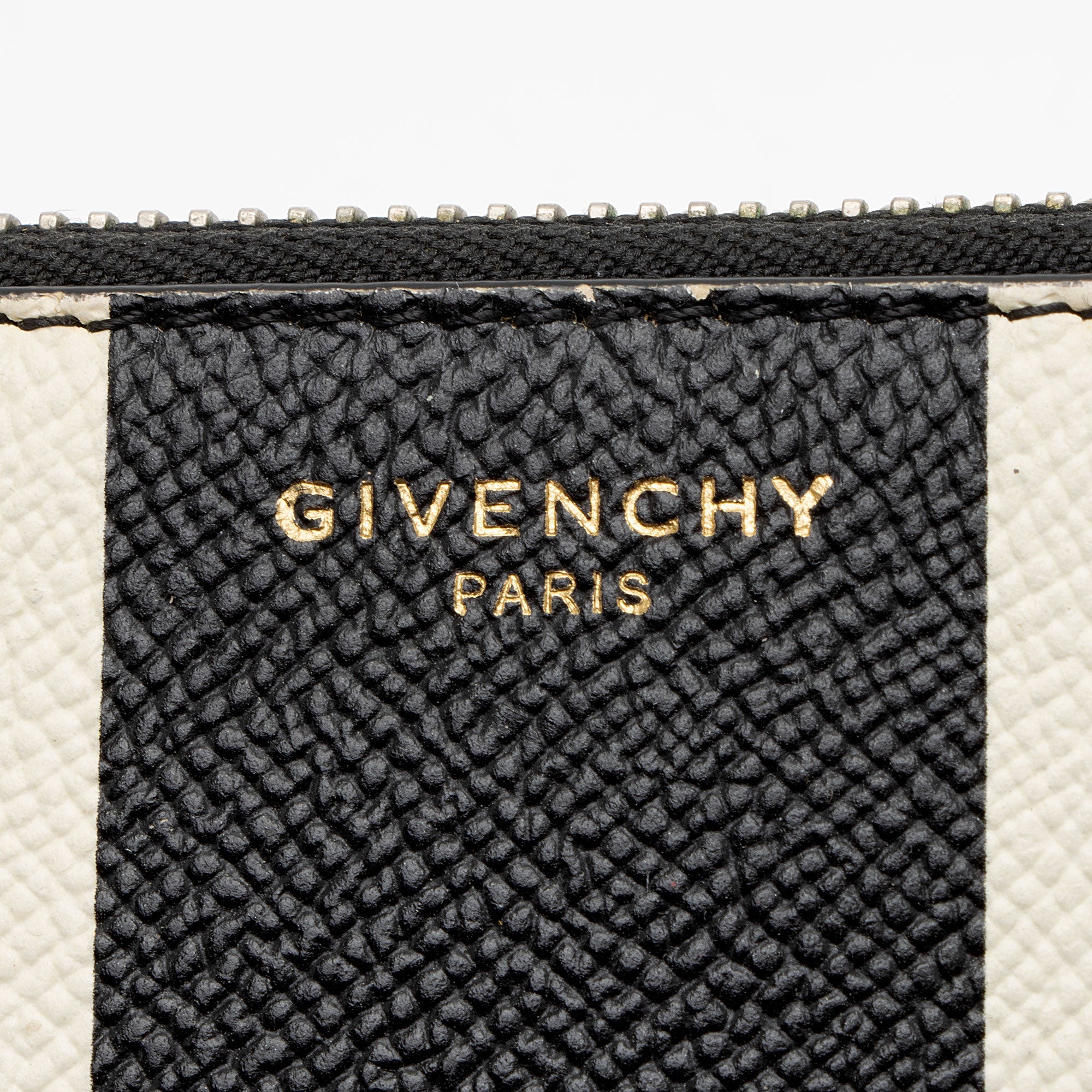 Givenchy Calfskin Striped Zip Pouch