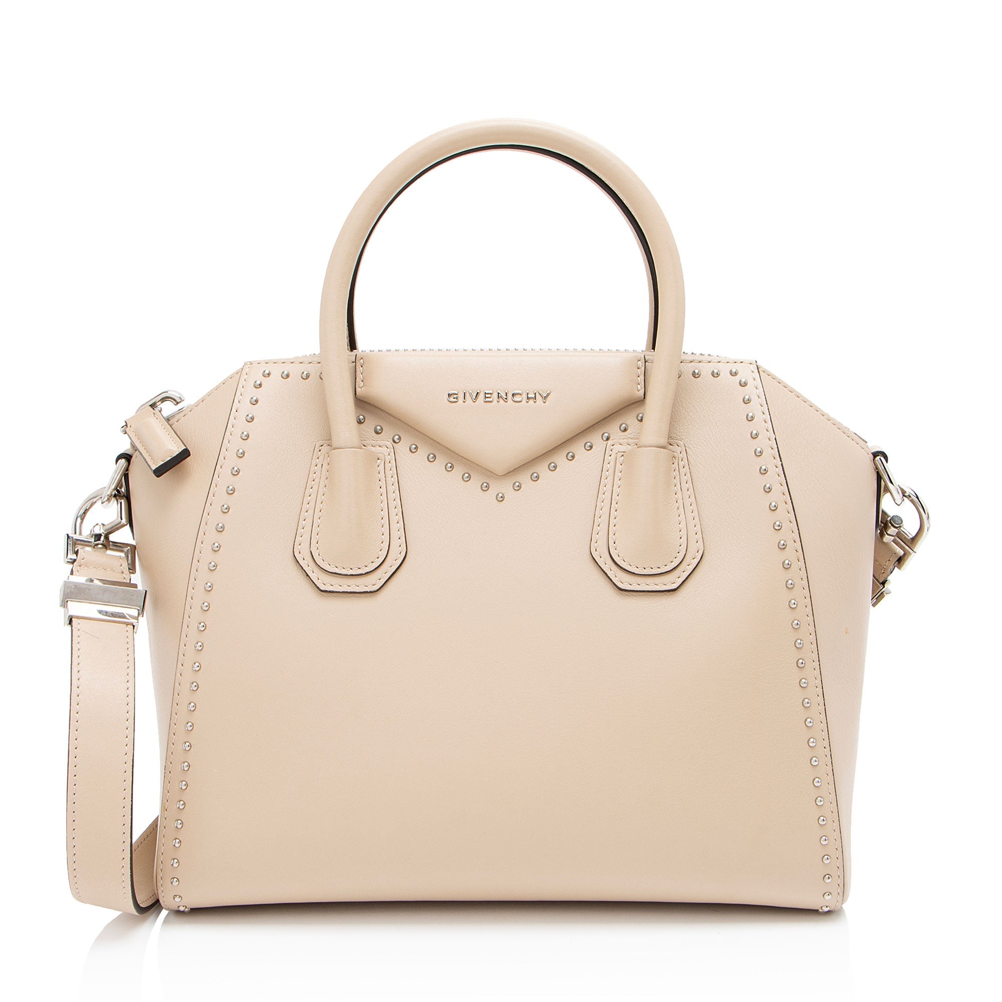 Givenchy Calfskin Studded Antigona Small Satchel