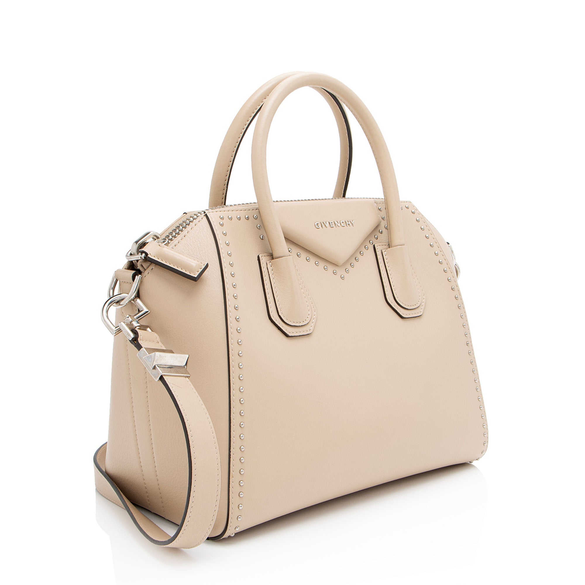 Givenchy Calfskin Studded Antigona Small Satchel