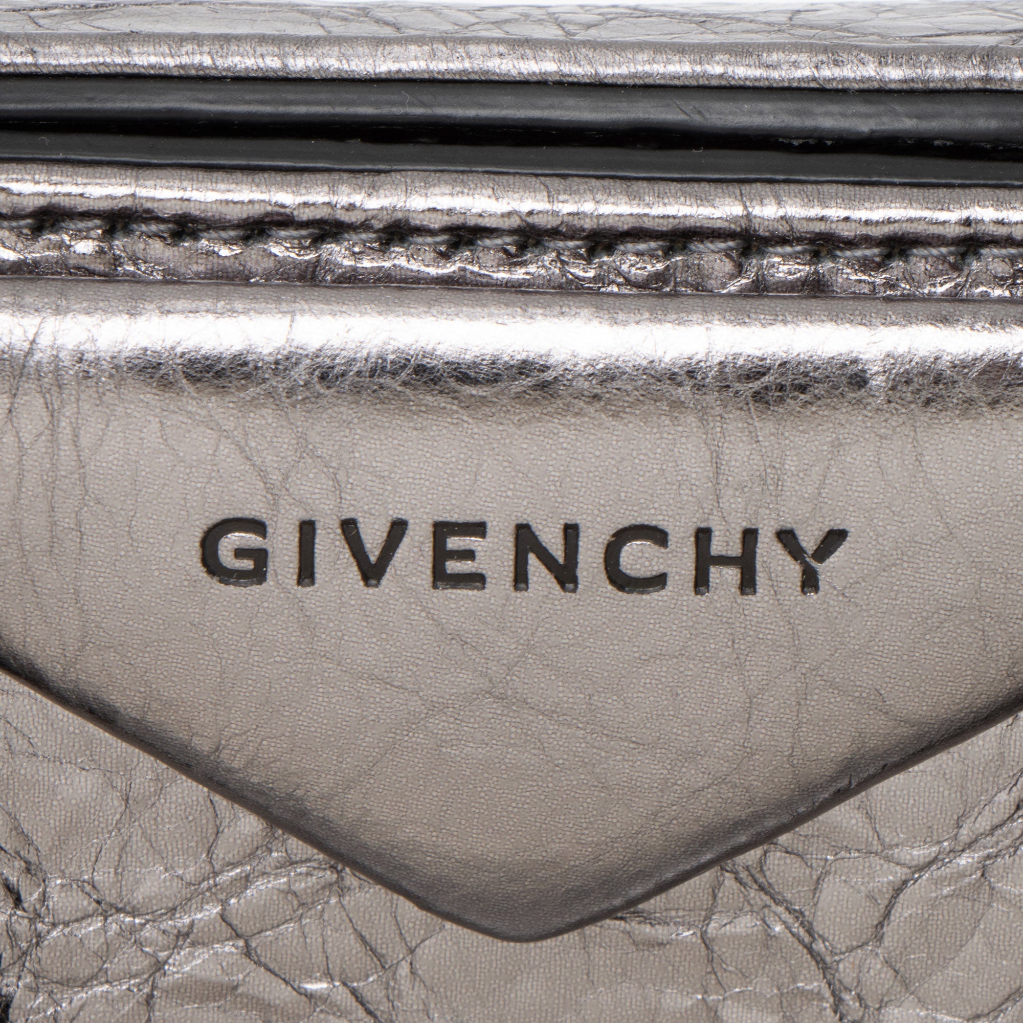 Givenchy Metallic Laminated Lambskin Antigona Toy Satchel