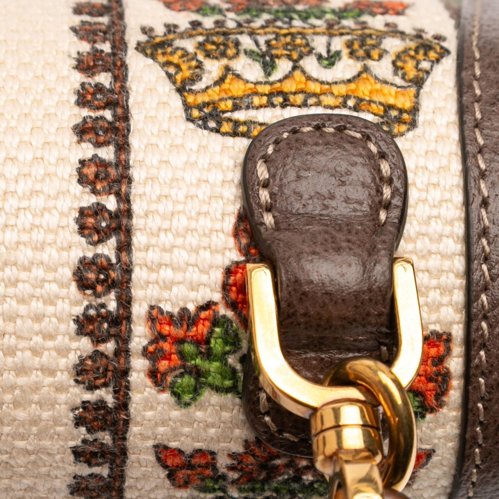 Gucci 100th Anniversary Mini Canvas 1947 Bamboo Top Handle Bag