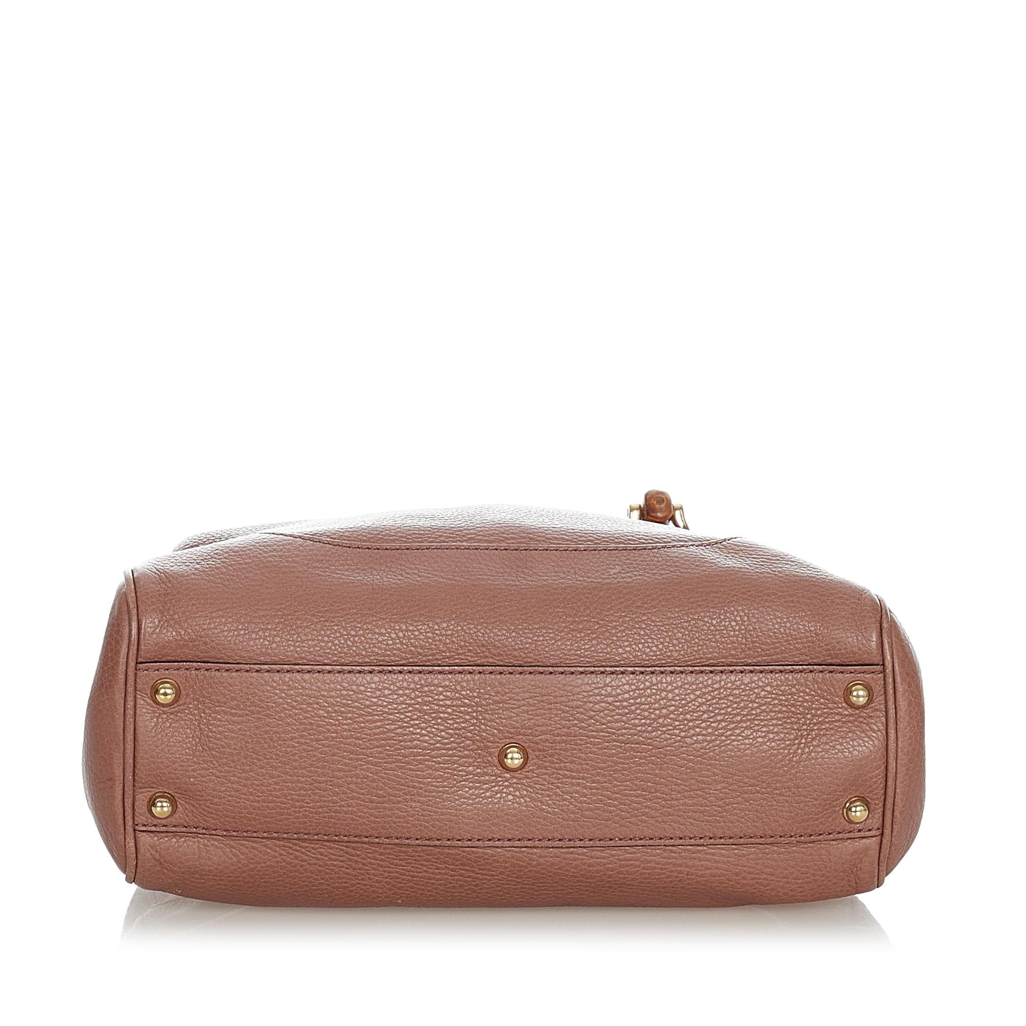 Gucci Bamboo Diana Leather Handbag (SHG-31981)