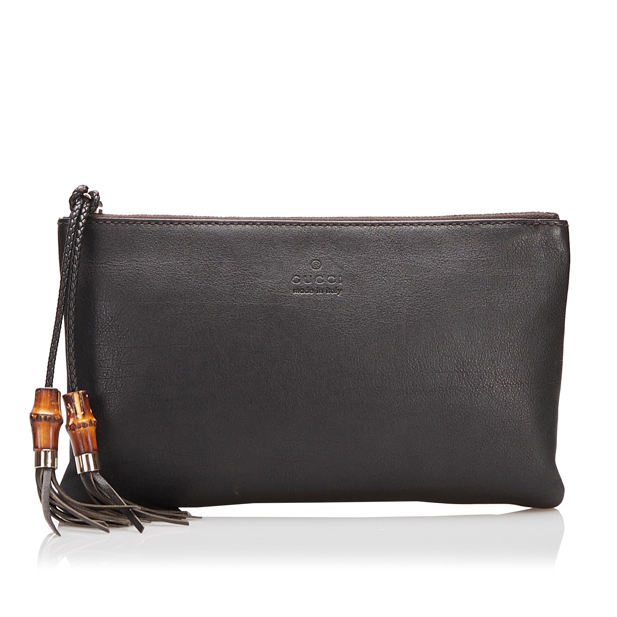 Gucci Bamboo Leather Clutch (SHG-q8nBjv)